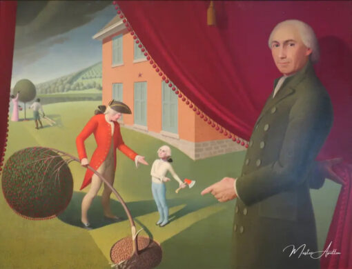 La fable de Parson Weems - Grant Wood - Reproductions de tableaux et peintures haut de gamme