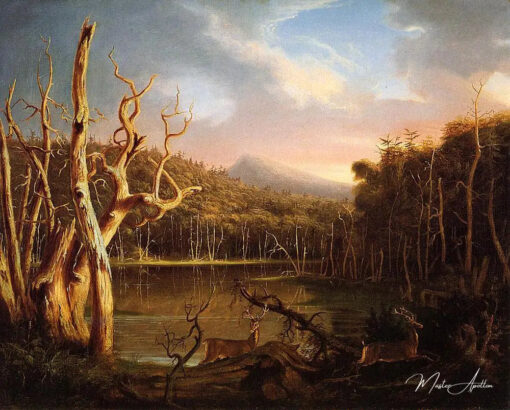 Lac avec des arbres morts (Catskill) - Thomas Cole - Reproductions de tableaux et peintures haut de gamme