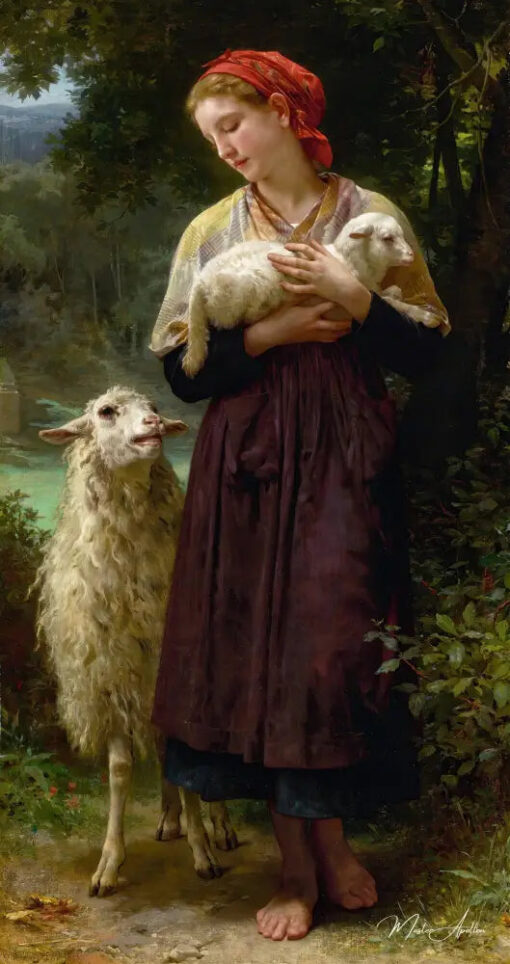 L’agneau Nouveau-Né - William-Adolphe Bouguereau Reproductions de tableaux à la peinture à l’huile