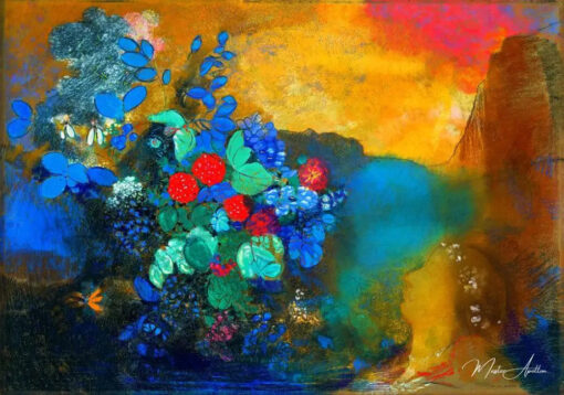 Ophélie parmi les fleurs - Odilon redon - Reproductions de tableaux et peintures haut de gamme