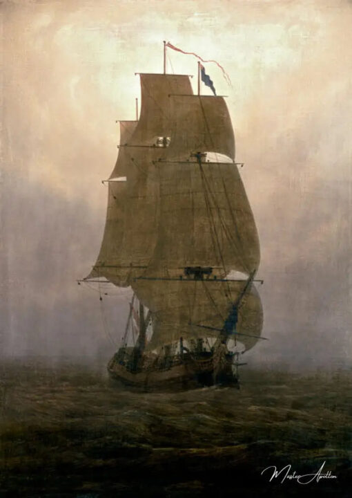 Segelschiff im Nebel - Caspar David Friedrich - Reproductions de tableaux et peintures haut de gamme