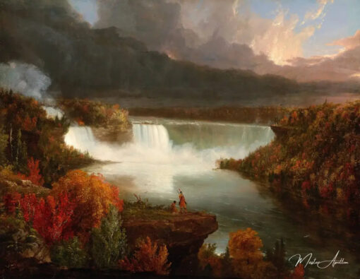 Vue lointaine des chutes du Niagara - Thomas Cole - Reproductions de tableaux et peintures haut de gamme