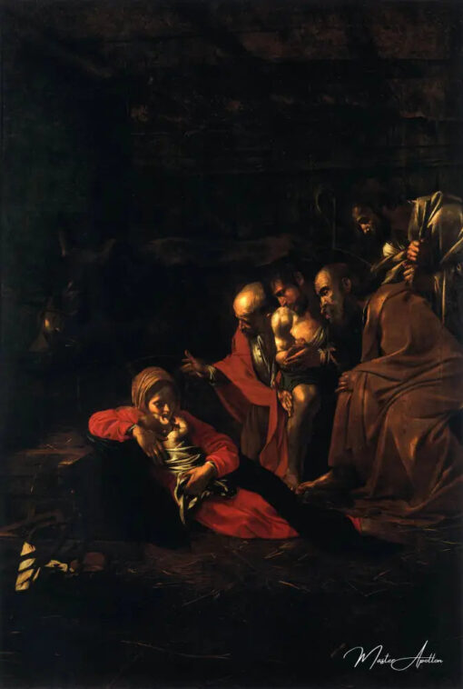 Adoration des bergers - Caravage - Reproductions de tableaux et peintures haut de gamme