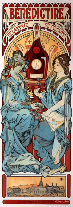 Affiche publicitaire pour la Bénédictine - Mucha - Reproductions de tableaux et peintures haut de gamme