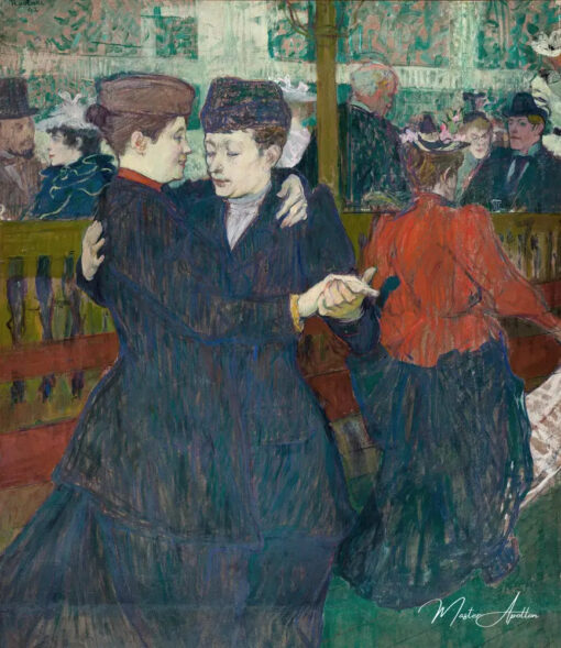 Au Moulin-Rouge, deux femmes dansant - Toulouse Lautrec - Reproductions de tableaux et peintures haut de gamme