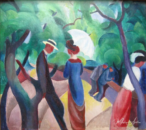 August Macke Promenade - August Macke - Reproductions de tableaux et peintures haut de gamme