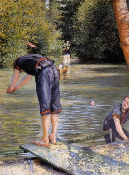 Baigneurs sur les bords de l'Yerres - Caillebotte - Reproductions de tableaux et peintures haut de gamme