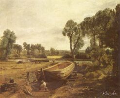 Construction de bateaux près du moulin de Flatford, 1815 - John Constable - Reproductions de tableaux et peintures haut de gamme