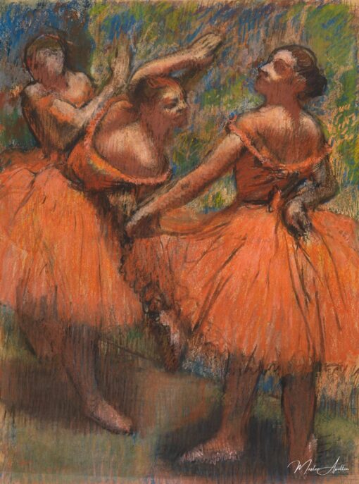 Danseuses en rouge - Edgar Degas - Reproductions de tableaux et peintures haut de gamme