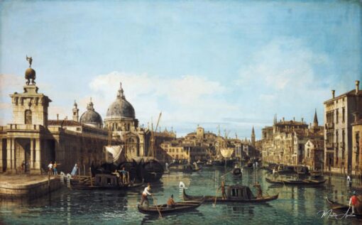 Entrée du Grand Canal : Vue vers l'ouest, vers 1738/42 - Giovanni Antonio Canal - Reproductions de tableaux et peintures haut de gamme