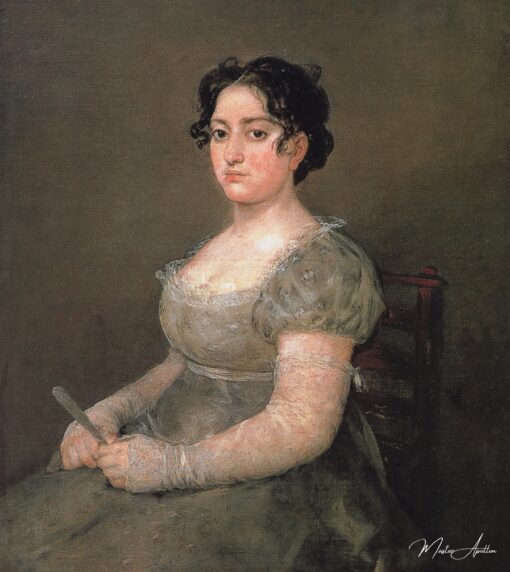 Femme à l'éventail - Francisco de Goya - Reproductions de tableaux et peintures haut de gamme