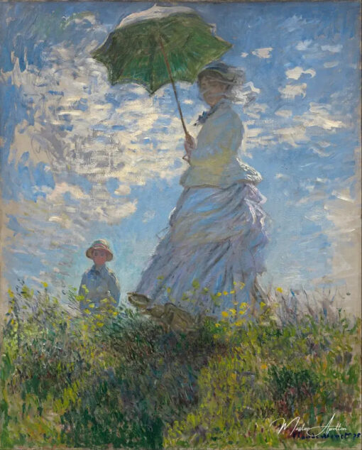 "Femme avec un parasol" ou "Femme à l'ombrelle" - Claude Monet - Reproductions de tableaux et peintures haut de gamme