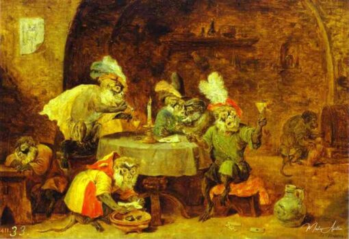 Fumeurs et buveurs - David The Younger Teniers - Reproductions de tableaux et peintures haut de gamme