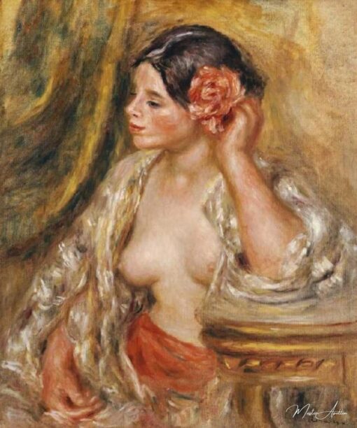 Gabrielle avec une rose dans les cheveux - Pierre-Auguste Renoir - Reproductions de tableaux et peintures haut de gamme