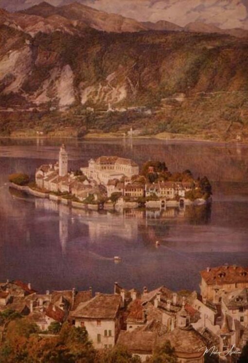 Isola San Giulio, lac d'Orta - Edward Poynter - Reproductions de tableaux et peintures haut de gamme