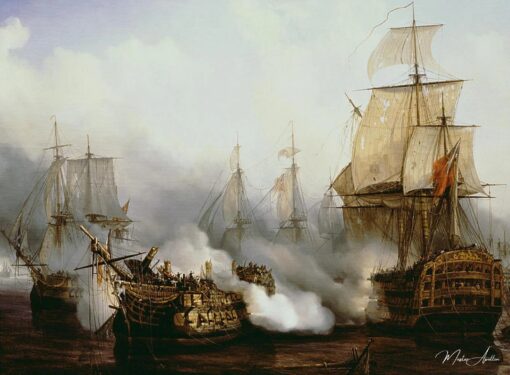 La bataille de Trafalgar - Louis Philippe Crepin - Reproductions de tableaux et peintures haut de gamme