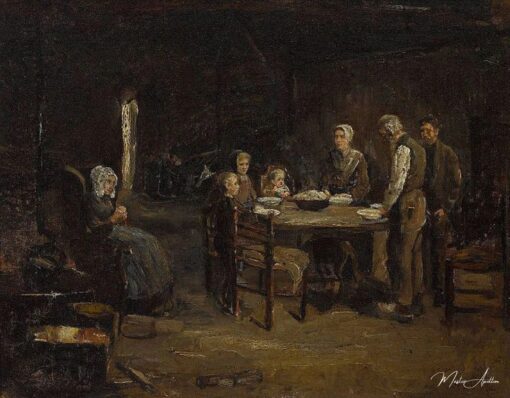 La prière de table - Max Liebermann - Reproductions de tableaux et peintures haut de gamme