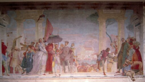 La visite du Henri III à ville Contarini - Giambattista Tiepolo - Reproductions de tableaux et peintures haut de gamme