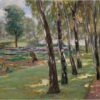 L'allée de bouleaux dans le jardin de Wannsee - vue sur le champ de choux - Max Liebermann - Reproductions de tableaux et peintures haut de gamme
