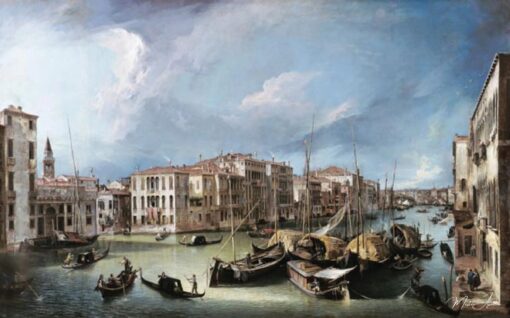 Le Canal Grande à Venise avec le pont Rialto - Giovanni Antonio Canal - Reproductions de tableaux et peintures haut de gamme