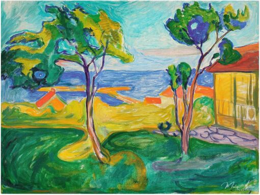 Le jardin à Asgardstrand - Edvard Munch - Reproductions de tableaux et peintures haut de gamme