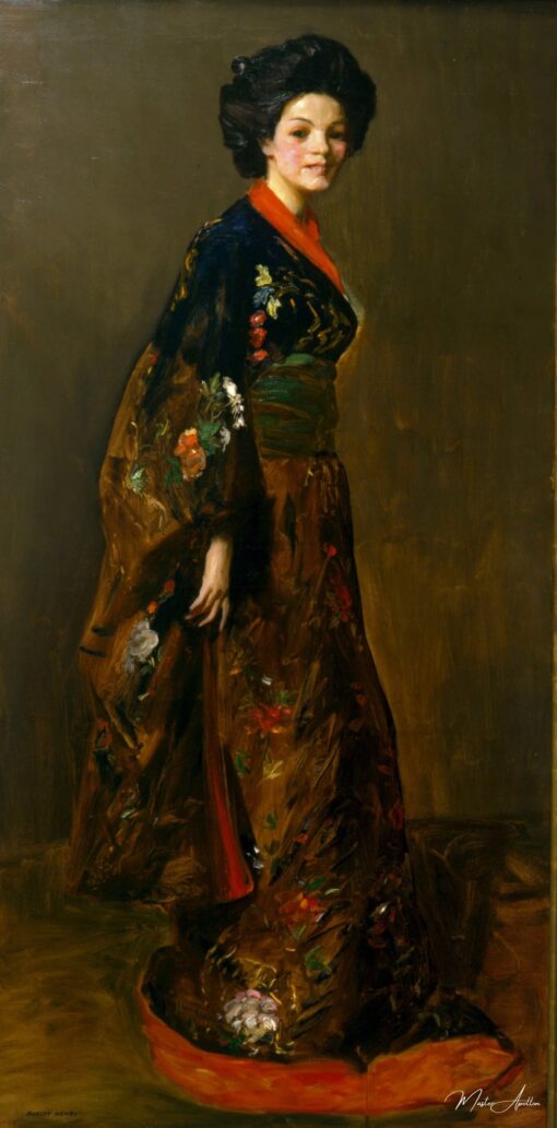 Le Kimono bleu - Robert Henri - Reproductions de tableaux et peintures haut de gamme