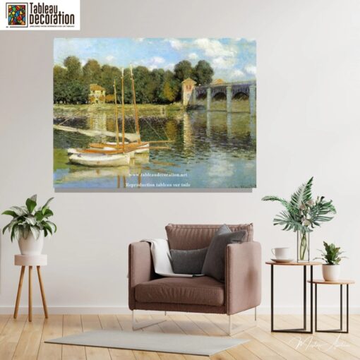 Le Pont d'Argenteuil - Tableau Claude Monet bateau - Reproductions de tableaux et peintures haut de gamme