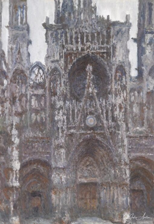 Le Portail vu de face, harmonie brune (W1319) - Claude Monet - Reproductions de tableaux et peintures haut de gamme