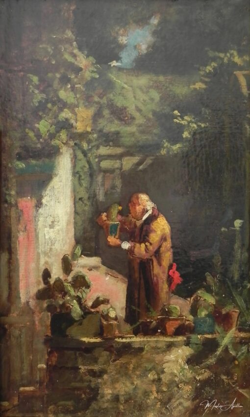 Le Prêtre comme amateur de cactus - Carl Spitzweg - Reproductions de tableaux et peintures haut de gamme