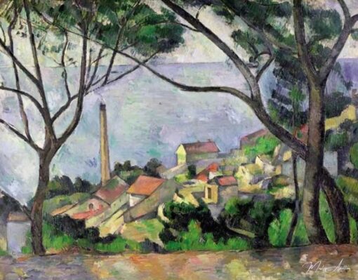 L'Estaque, vu à travers les Arbres - Paul Cézanne - Reproductions de tableaux et peintures haut de gamme