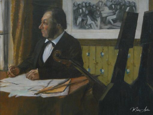 Louis-Marie Pilet, violoncelliste de l'orchestre de l'Opéra de Paris - Edgar Degas - Reproductions de tableaux et peintures haut de gamme