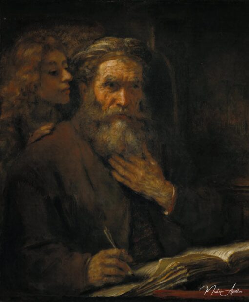 Matthieu l'évangéliste - Rembrandt van Rijn - Reproductions de tableaux et peintures haut de gamme