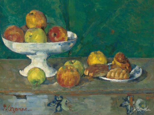 Nature morte avec des pommes et des petits gâteaux - Paul Cézanne - Reproductions de tableaux et peintures haut de gamme