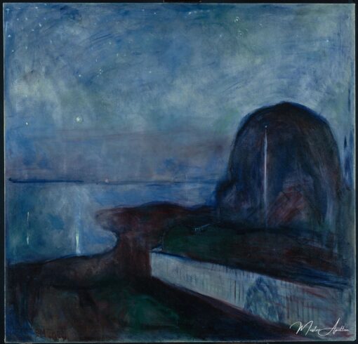 Nuit étoilée - Edvard Munch - Reproductions de tableaux et peintures haut de gamme