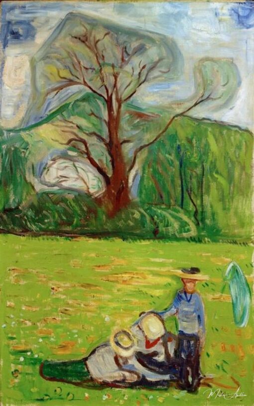 Paysage de printemps de Edvard Munch - Reproductions de tableaux et peintures haut de gamme