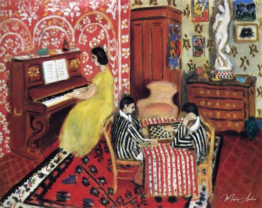 Pianiste et joueurs de dames - Matisse - Reproductions de tableaux et peintures haut de gamme