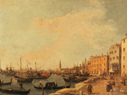 Riva degli Schiavoni - Côté ouest, c.1730 - Giovanni Antonio Canal - Reproductions de tableaux et peintures haut de gamme