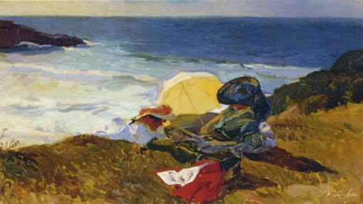 Soleil couchant à Biarritz - Sorolla - Reproductions de tableaux et peintures haut de gamme