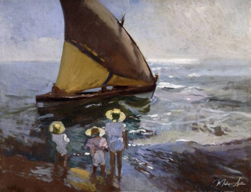 Sur la plage de Valence - Sorolla - Reproductions de tableaux et peintures haut de gamme