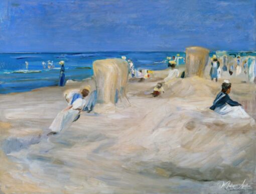 Sur la plage des Nordwijk - Max Liebermann - Reproductions de tableaux et peintures haut de gamme