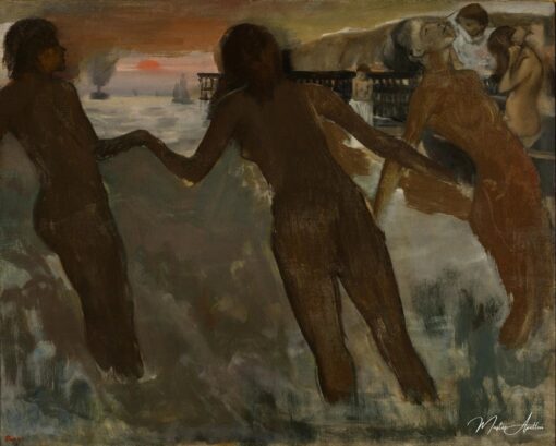 Trois filles se baignant - Edgar Degas - Reproductions de tableaux et peintures haut de gamme