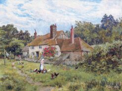 Un cottage du Surrey en juin - Edward Wilkins Waite - Reproductions de tableaux et peintures haut de gamme