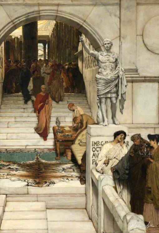 Une audience chez Agrippa - Lawrence Alma-Tadema - Reproductions de tableaux et peintures haut de gamme