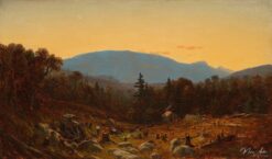 Une esquisse de la montagne Hunter, au crépuscule - Sanford Robinson Gifford - Reproductions de tableaux et peintures haut de gamme