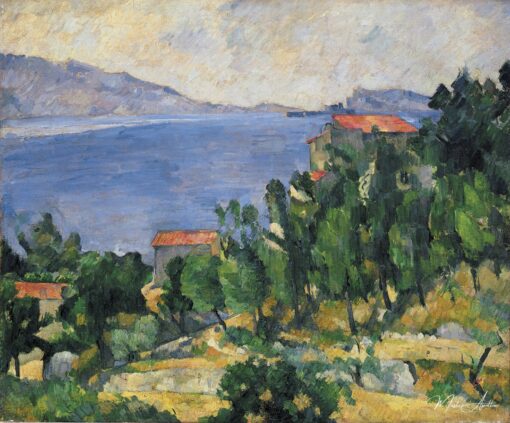 Vue du Mont Marseilleveyre et de l'île de Maire, c.1882 - Paul Cézanne - Reproductions de tableaux et peintures haut de gamme